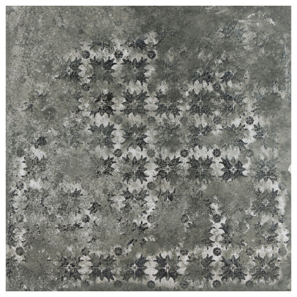 Antigua Deco Graphite Porcelain Floor and Wall Tile