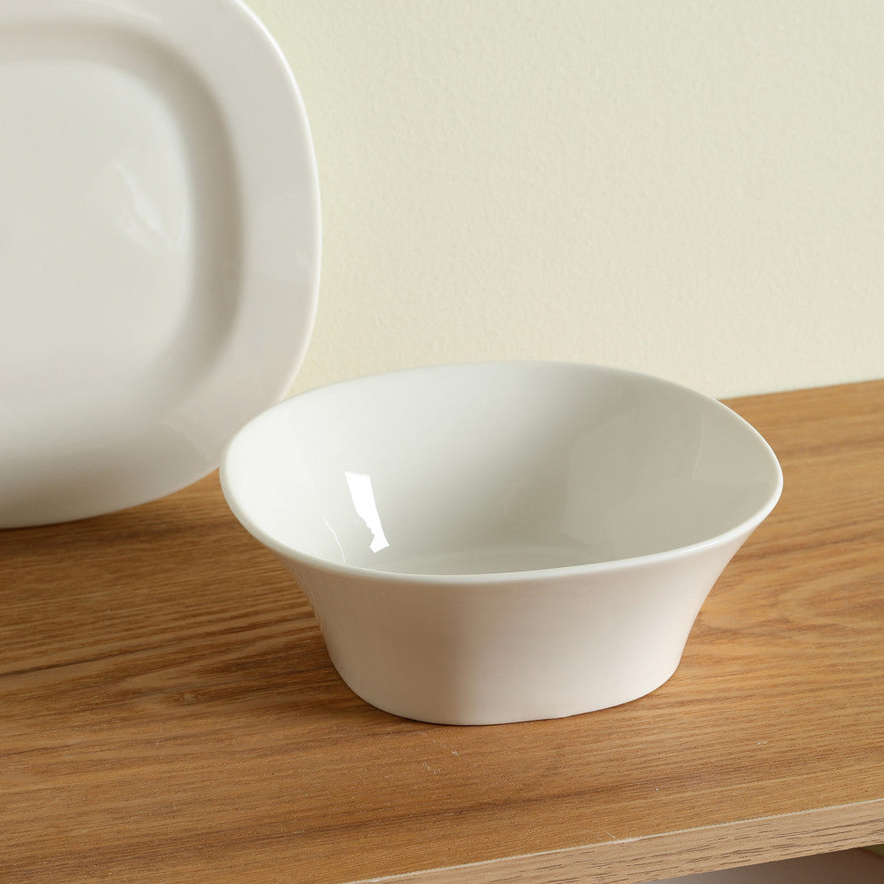 Stone Lain Quadro Porcelain Bowl Set of 4, White