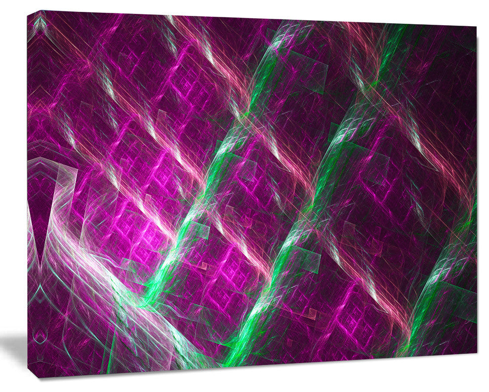 Purple Fractal Metal Grill, Abstract Wall Art Canvas, 40x30