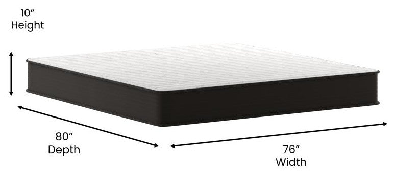 Dream 10 Inch Hybrid Mattress in a Box, White/Black, King