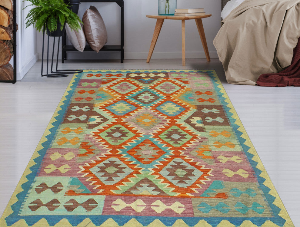 Sangat Kilim Debra Red/Blue Rug, 4'10x6'7
