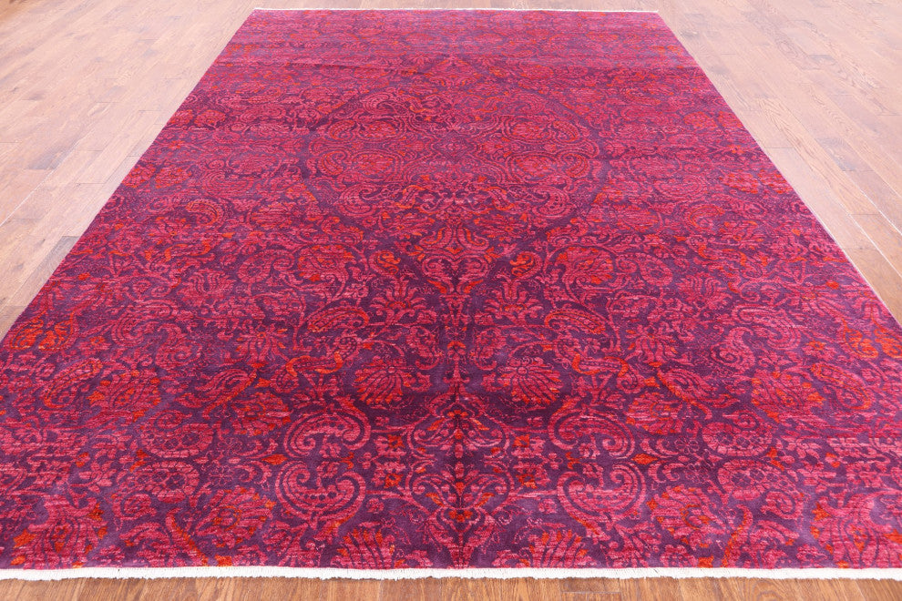 9' 0" X 11' 9" William Morris Hand-Knotted Wool Rug Q4554