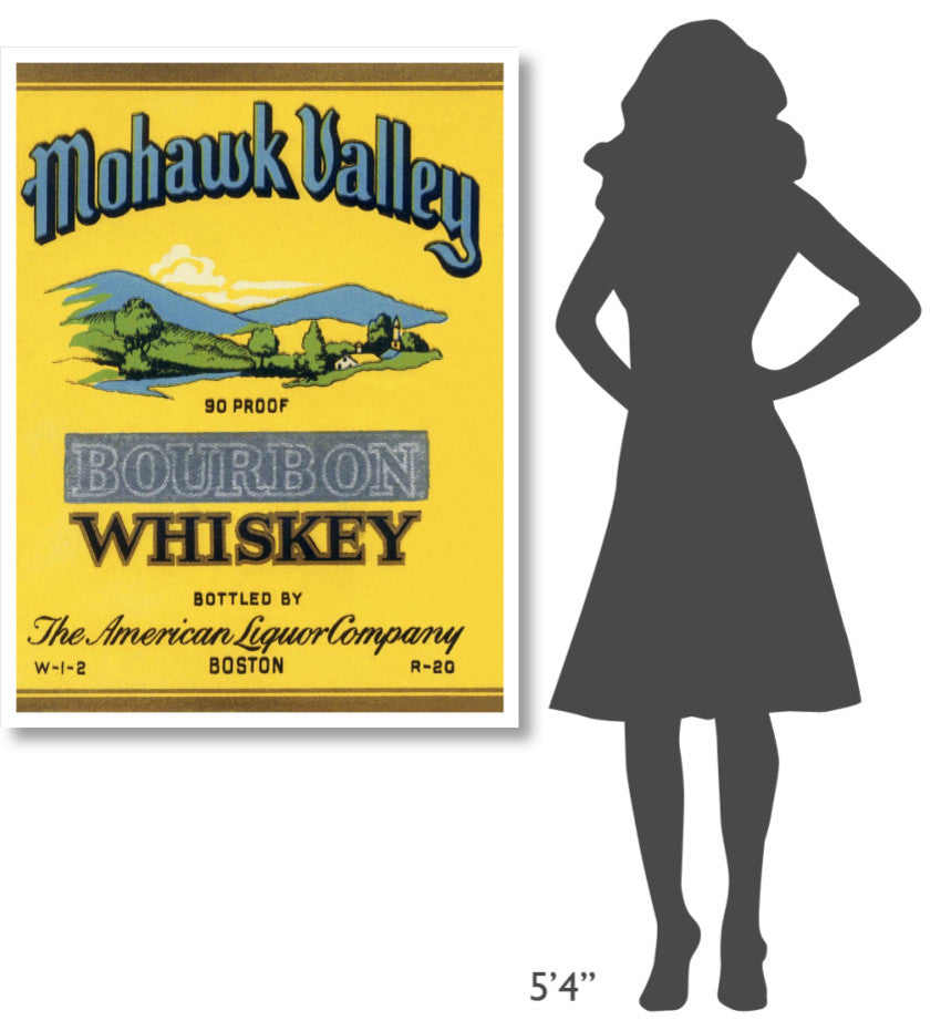 "Mohawk Valley Bourbon Whiskey" Print by Vintage Booze Labels, 35"x46"