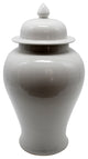 Porcelain Temple Jar White Crackle, M