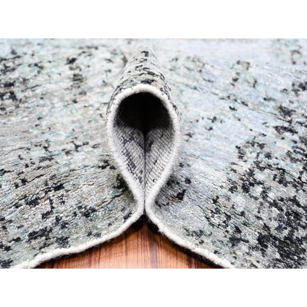 Cloud gray Modern Galaxy Design Pure Wool Hand Knotted Oriental Rug 8'10"x12'9"