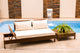 Grass Eucalyptus Wood Outdoor Reclining Chaise With Backrest and Cushions