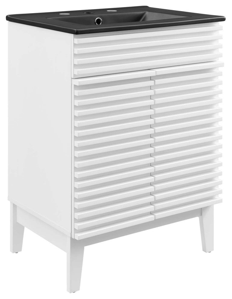 Render 24" Bathroom Vanity White Black -5350