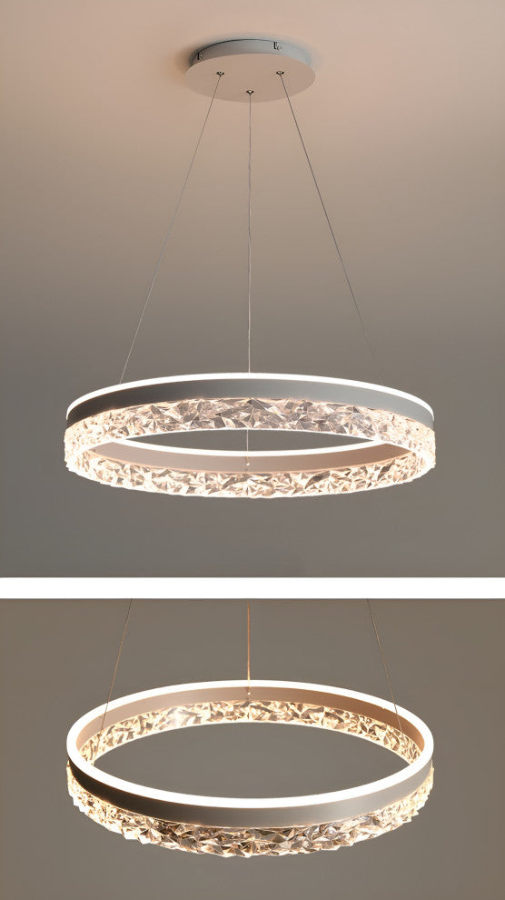 Chatel-Saint-Denis | Crystal Chandelier in the Shape of Ring, White, Warm Light