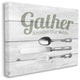 Gather Silverware Kitchen Wood Texture Word Design, 30"x40"