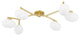 Wagner 6-Light Semi Flush Aged Brass Finish Opal Glass