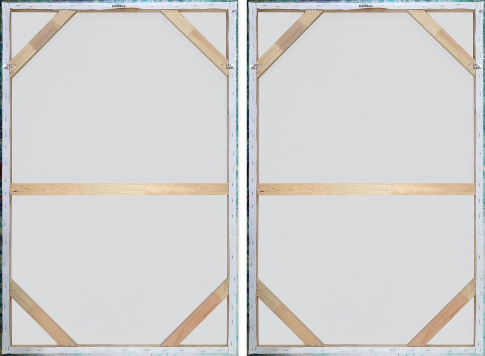 Pink and Yellow Smokes Diptych, 32"x24"