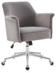 Modern Velvet Desk Chair, Rolling/Swivel, Gray