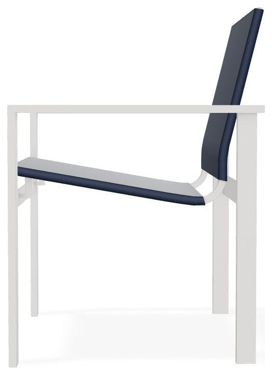 Tribeca Sling Outdoor Stackable Armchair, Navy/Snow
