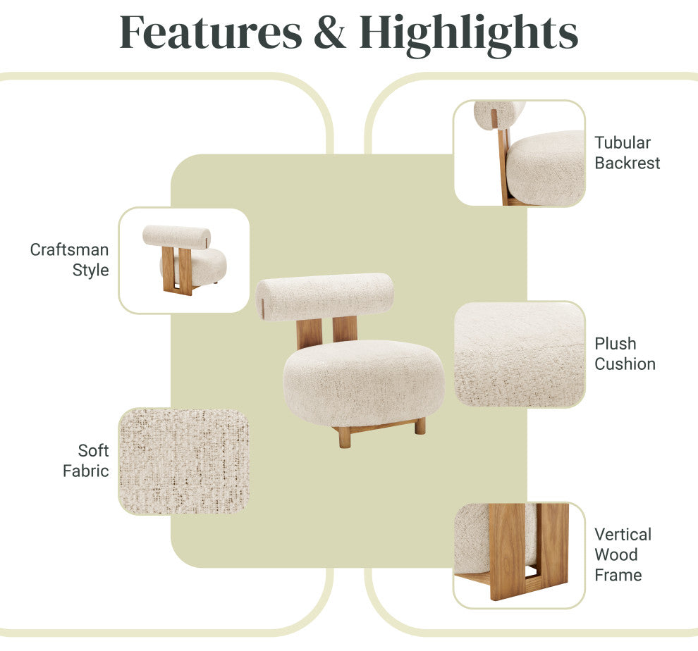 Pamela Fabric Accent Chair, Concord Cream