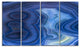 Blue Agate Stone Design, Abstract Canvas Wall Art Print, 48"x28", 4 Panels