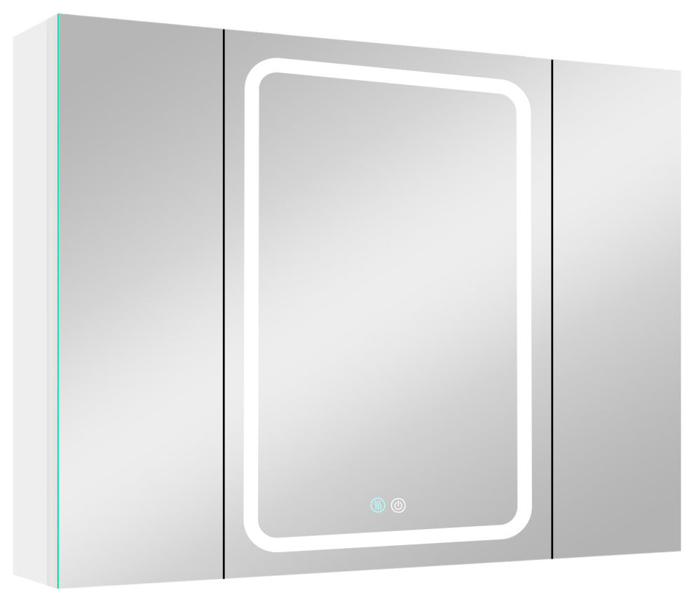 40 in.W x 30 in. H Aluminum Surface Mounted LED Medicine Cabinet with Mirrors