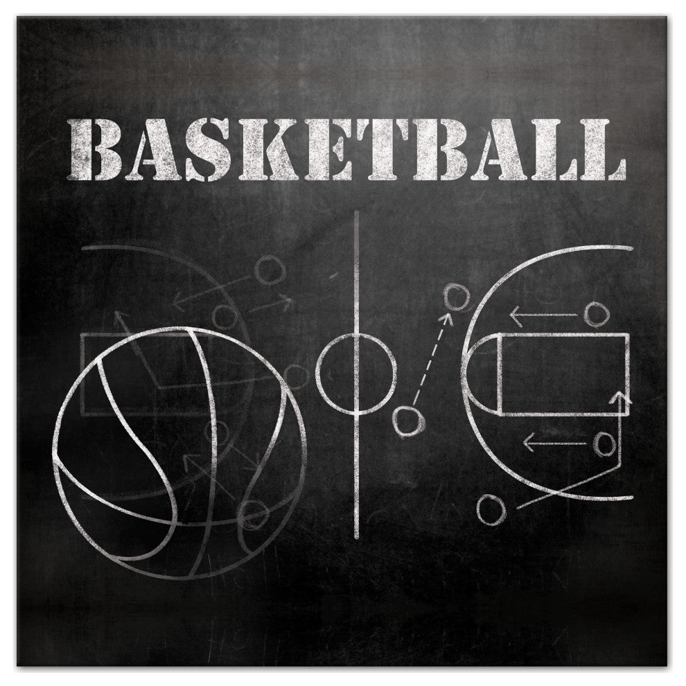 Basketball Plays 16x16 Canvas Wall Art