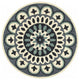6" Round Blue Floral Bloom Area Rug