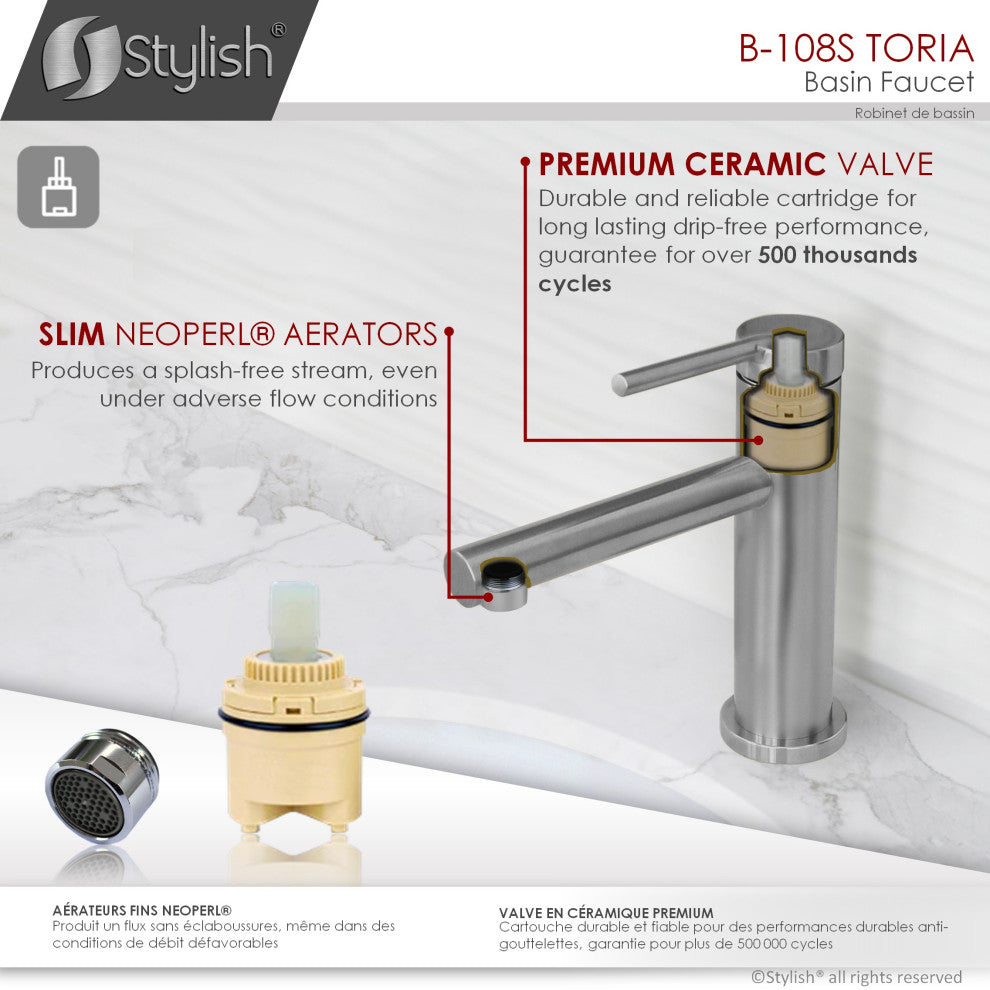STYLISH Single Handle Modern Bathroom Faucet Basin Sink Faucet