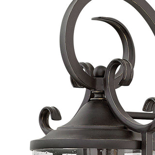 Hinkley Casa Large Wall Mount Lantern, Olde Black With Clear Seedy Glass