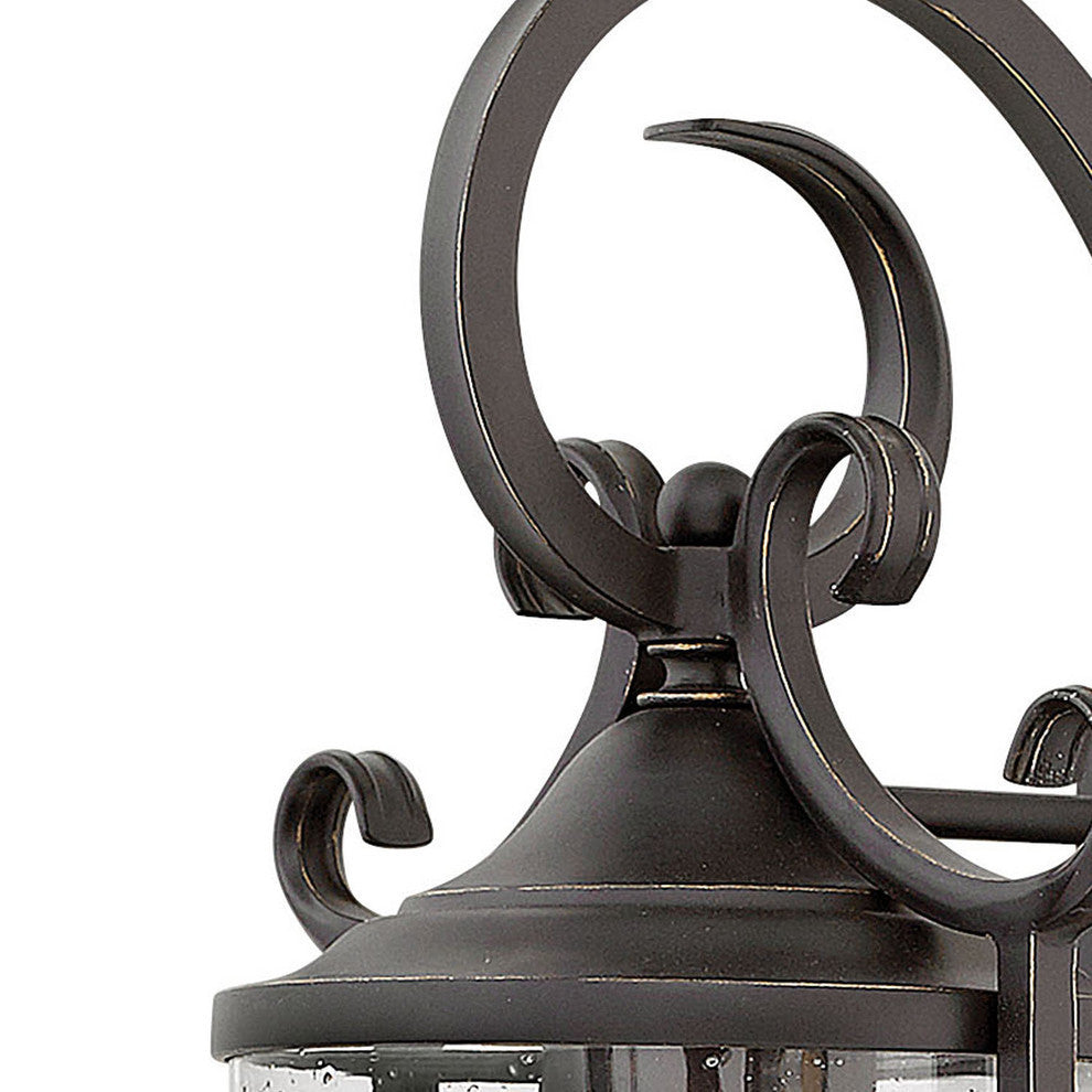 Hinkley Casa Large Wall Mount Lantern, Olde Black With Clear Seedy Glass
