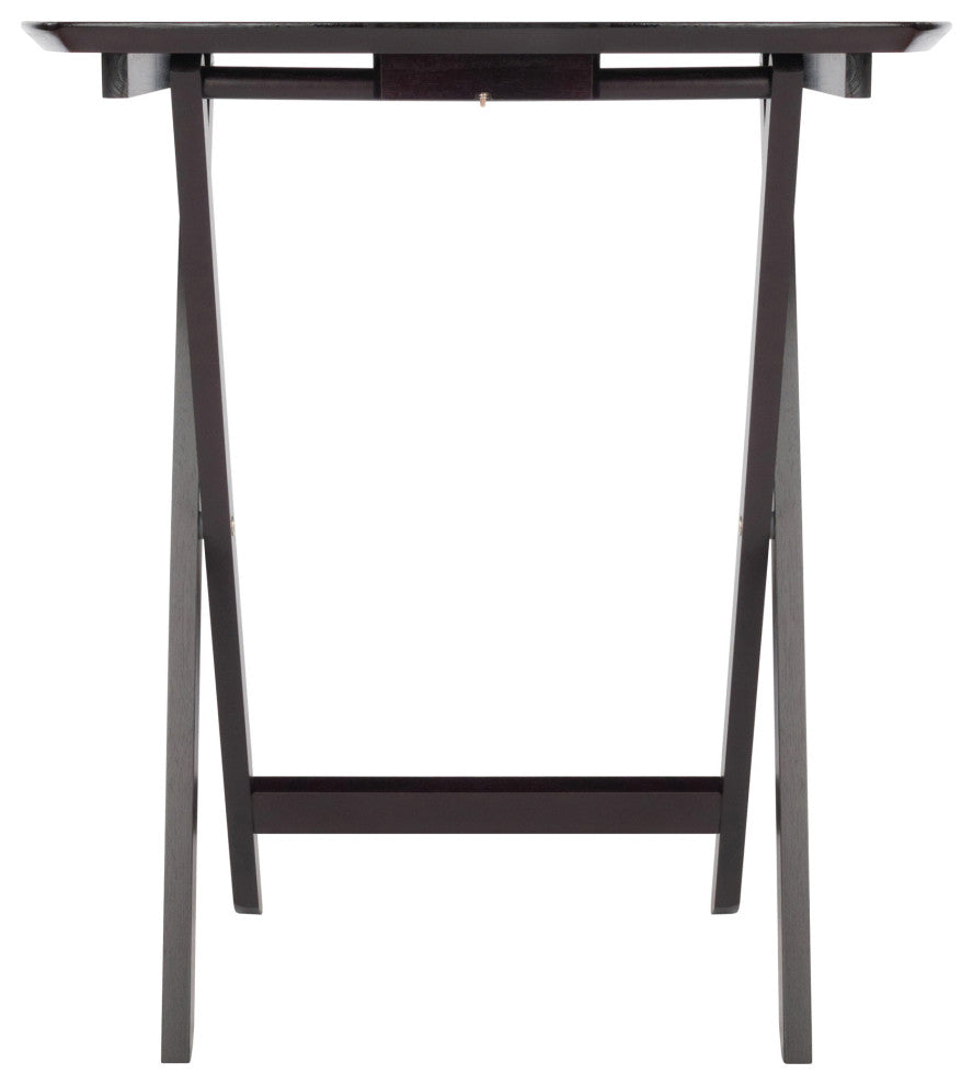 Chandler 4-Pc Single Snack Tables, Curved Oversize Top, Espresso