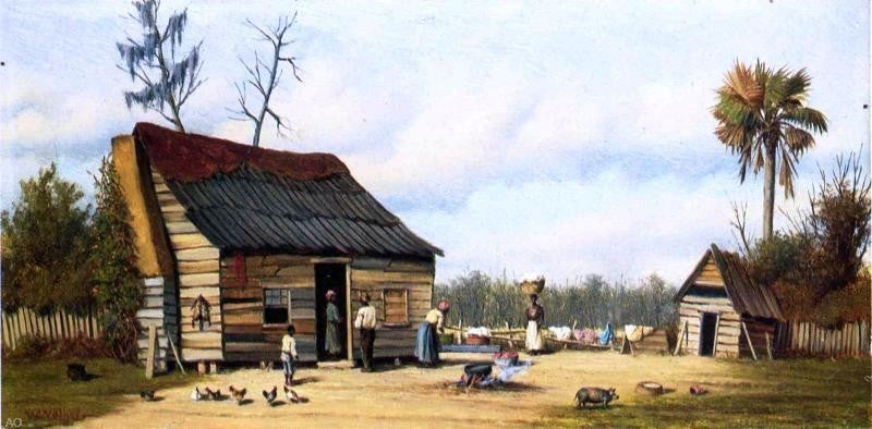William Aiken Walker Cabin Scene, 15"x30" Gallery Wrapped Canvas Print