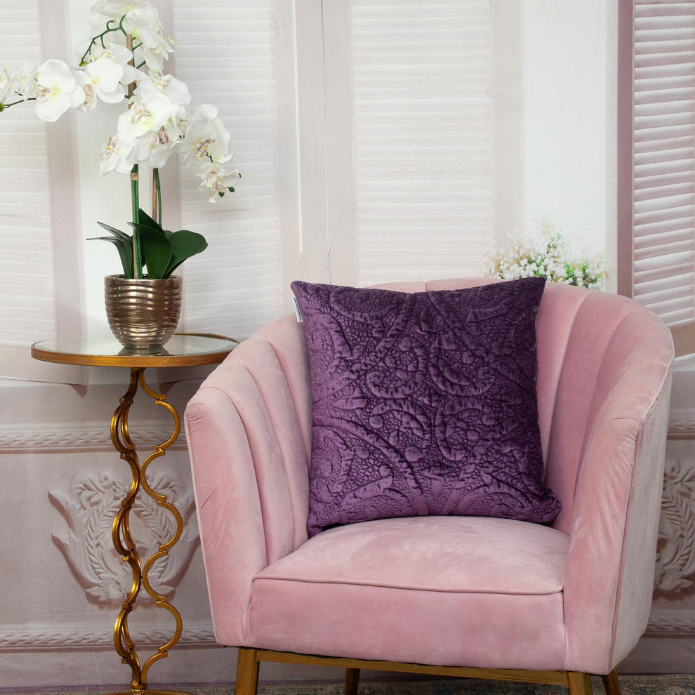 Parkland Collection Cristal Transitional Quilted Purple Throw Pillow