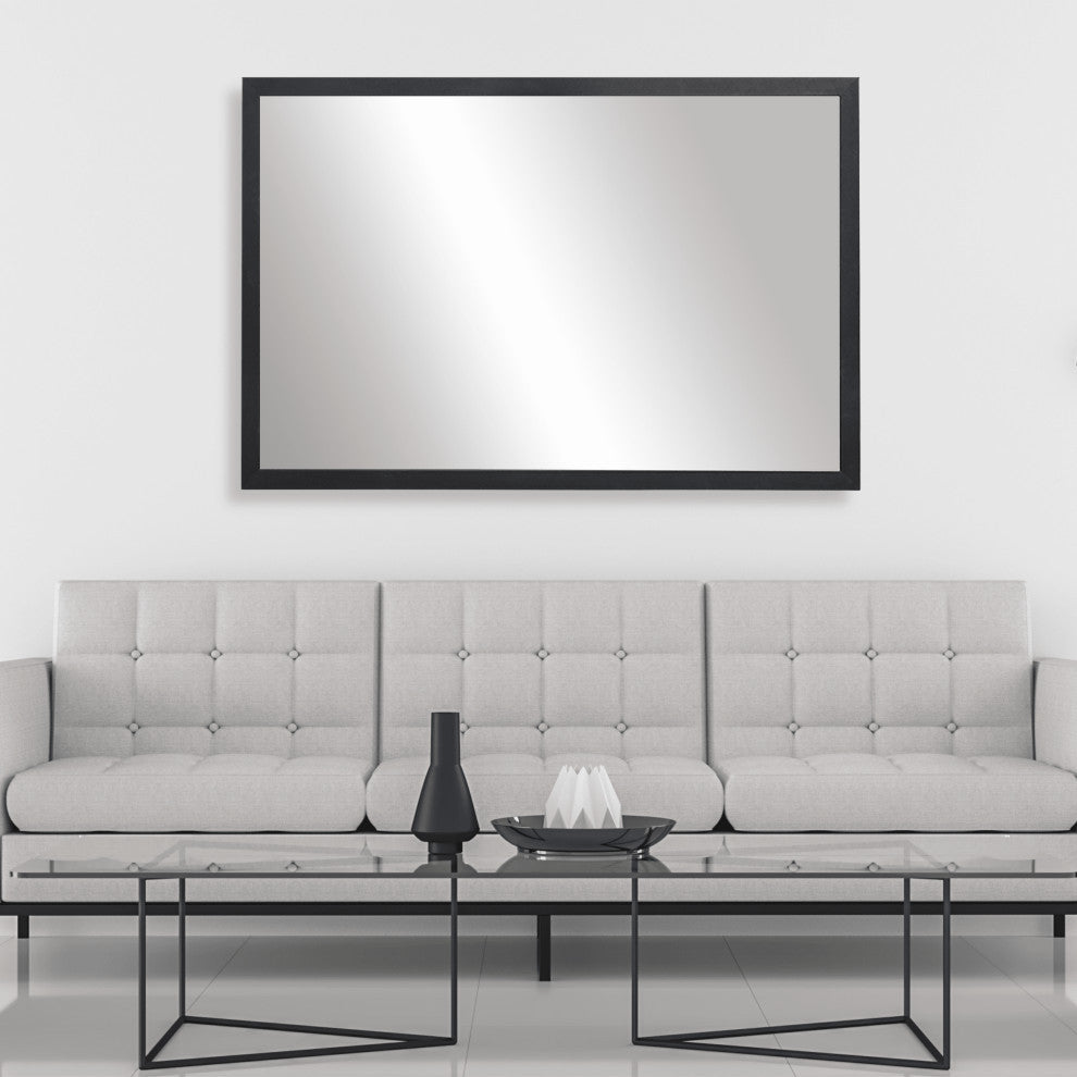 Ellis Framed Wall Mirror, Black, 28"x48"