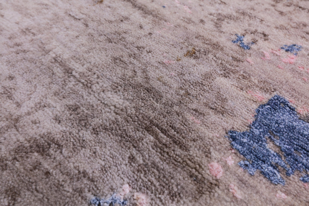 9' 0" X 12' 2" Modern Handmade Wool & Silk Rug - Q15551