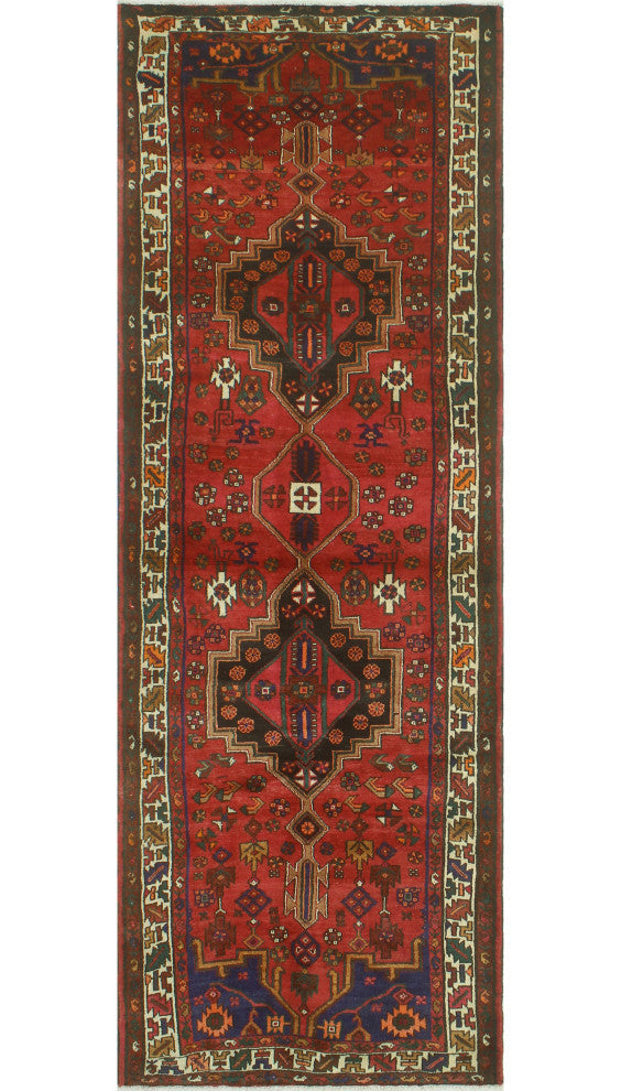 Fine Vintage Distressed Darren Rust/Ivory Runner, 3'10x10'9