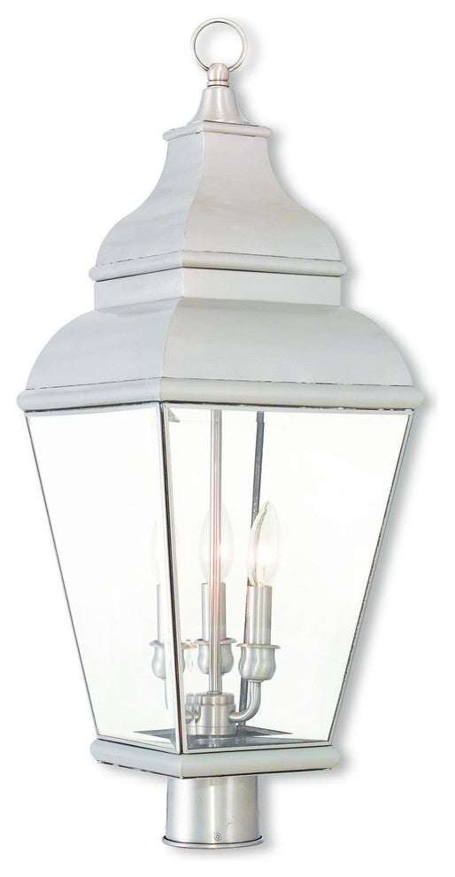 Exeter Post-Top Lantern, Brushed Nickel