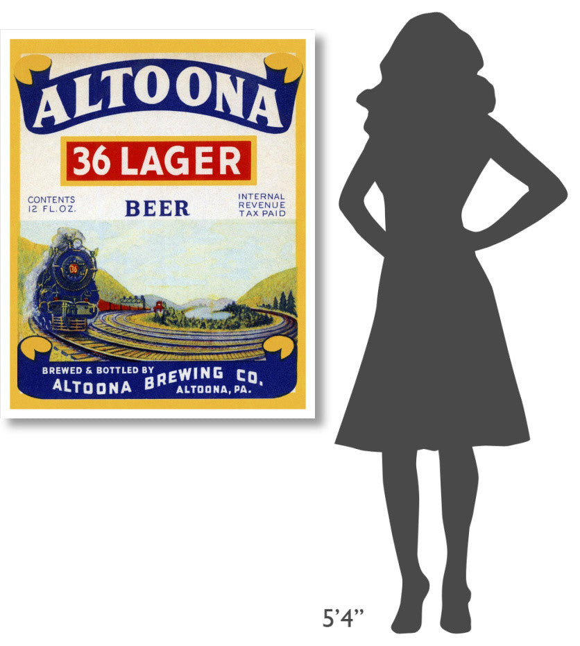 "Altoona 36 Lager Beer" Digital Paper Print by Vintage Booze Labels, 34"x42"