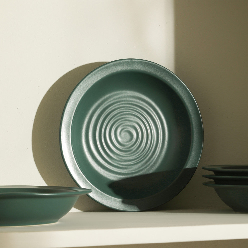 Stone Lain Orbit Stoneware Pasta Bowl Set of 4, Green