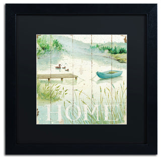 'Lakeside I' Matted Framed Canvas Art by Daphne Brissonnet
