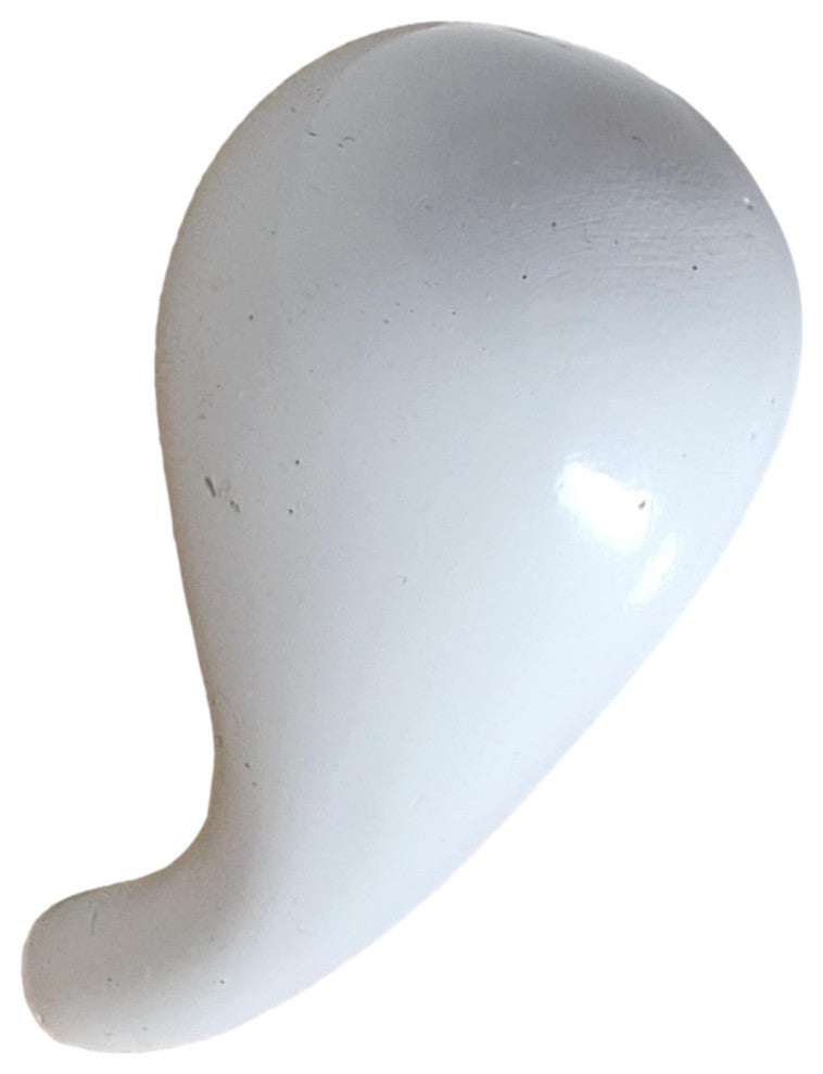 Gloss Bubble 2 in Round Wall Hook Floating Organic Shape Ball Modern, White, Angled