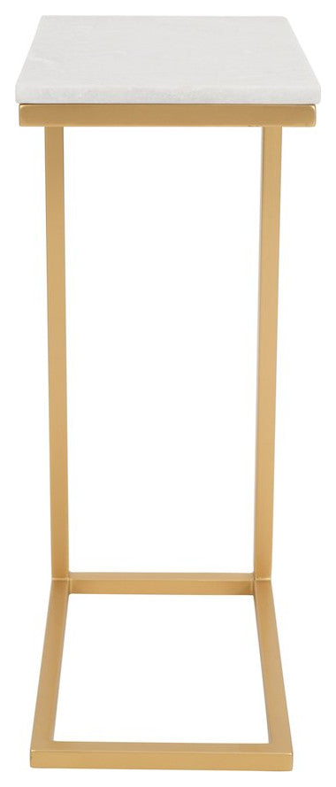 Aurora Solid Marble Modern Luxury Glam Accent C-Table (Set of 2)