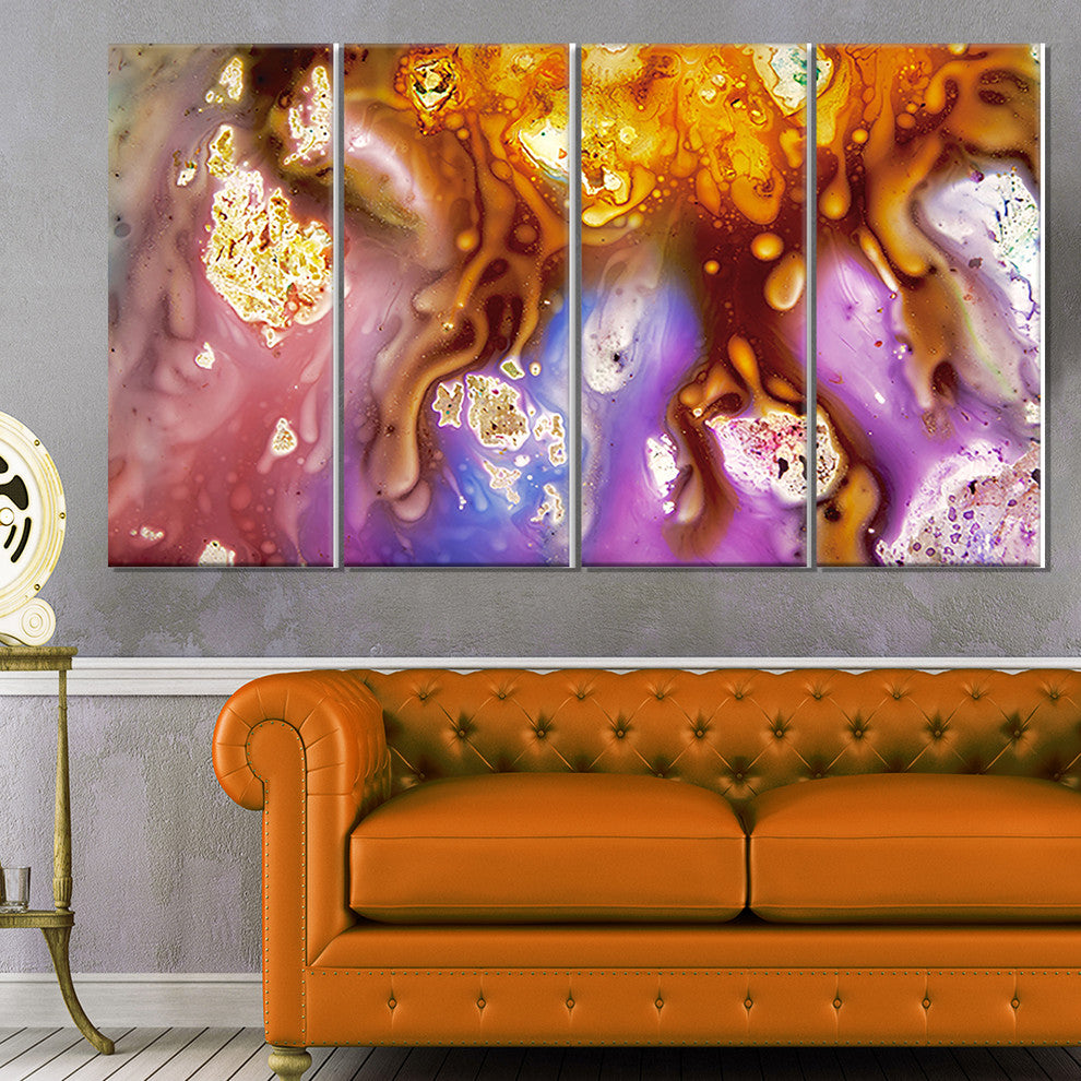Colorful Precious Patterns, Abstract Canvas Art Print, 48"x28", 4 Panels