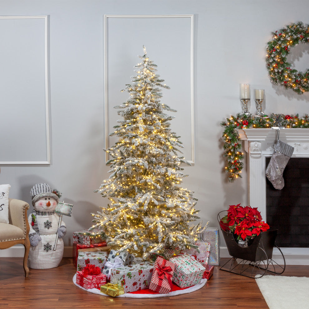 6.5' Flocked Pre-Lit Mounta" Pine