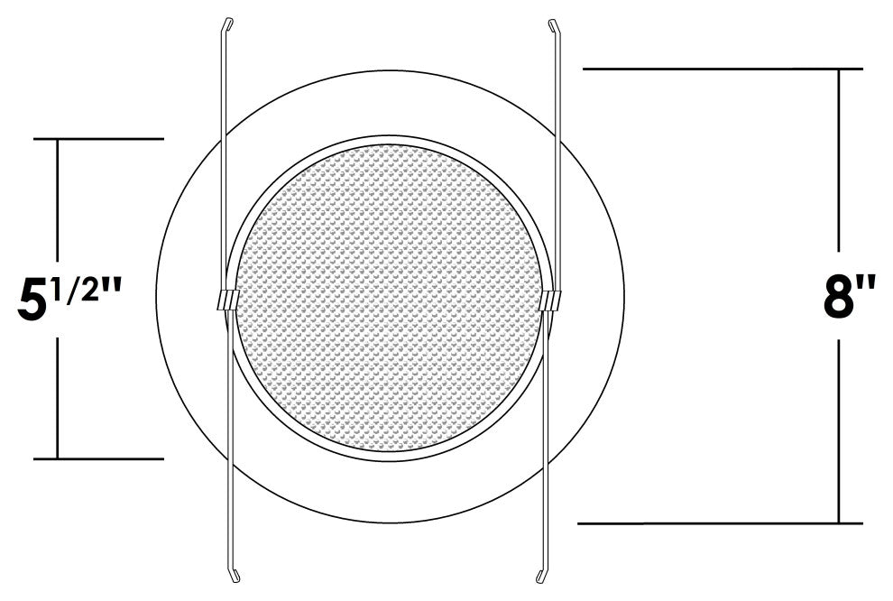 NICOR 6" Flat Albalite Recessed Shower Trim, White