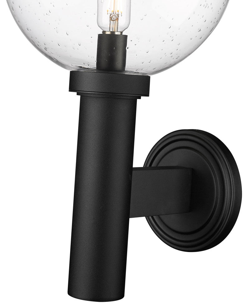 Zlite 599B-BK 1-Light Outdoor Wall Sconce, Clear Seedy