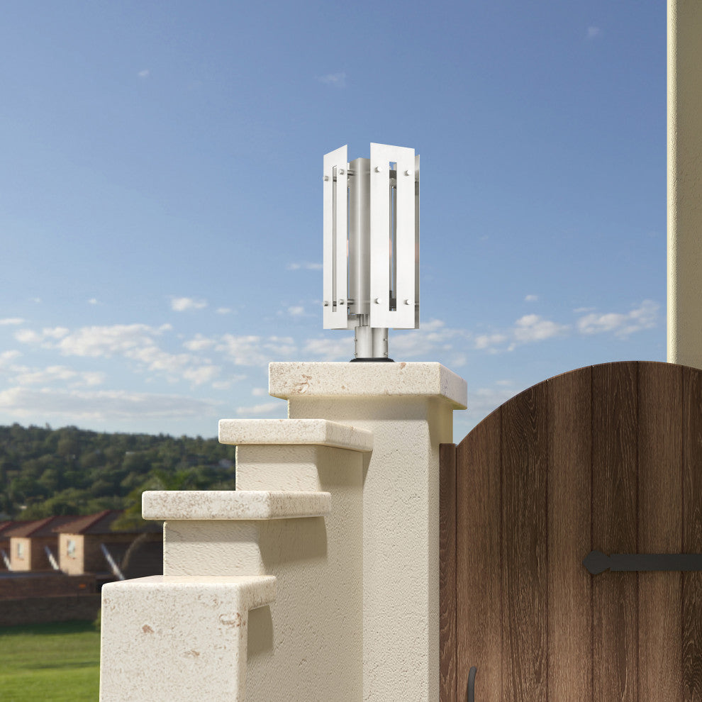 Livex Lighting Utrecht 1 Light Brushed Nickel Large Outdoor Post Top Lantern