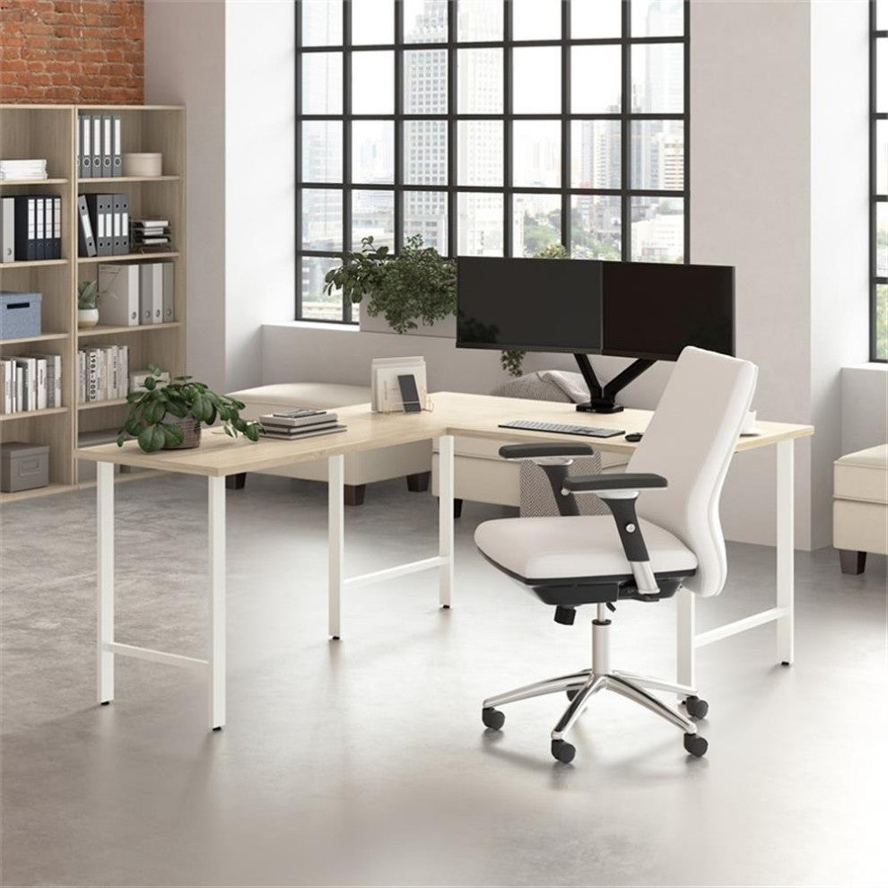 Hustle 60W x 30D Computer Desk with Metal Legs in Natural Elm - Engineered Wood