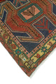 Fine Vintage Distressed Malay Rust/Navy Runner, 4'5x10'2