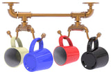 Pipeline Under Cabinet 4 Coffee Mug Rack, Brushed Bronze