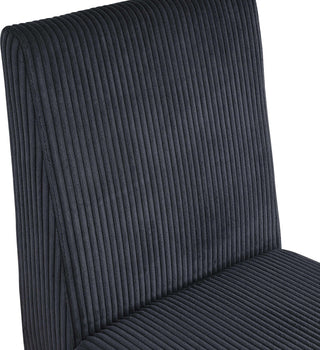 Benson Upholstered Dining Chair, Black, Microsuede Corduroy
