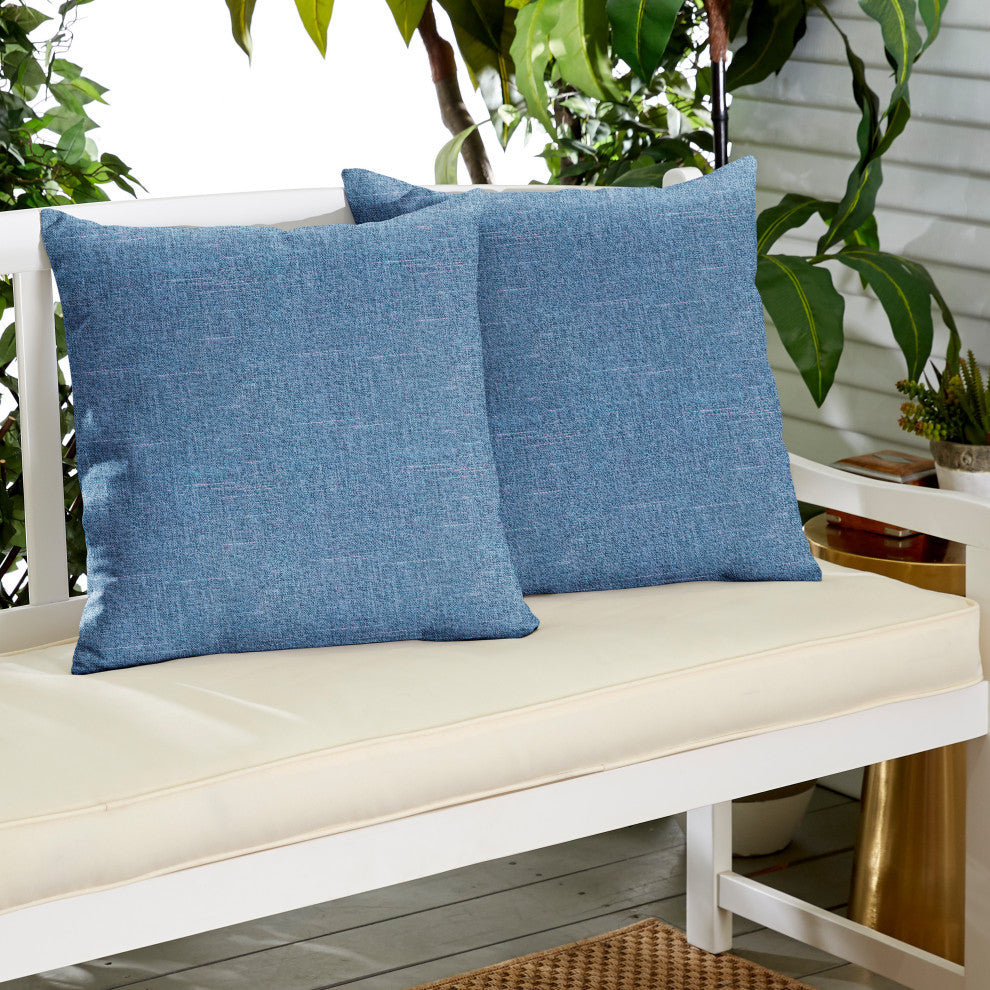 Blue Outdoor Pillows, Set of 2, 18x18