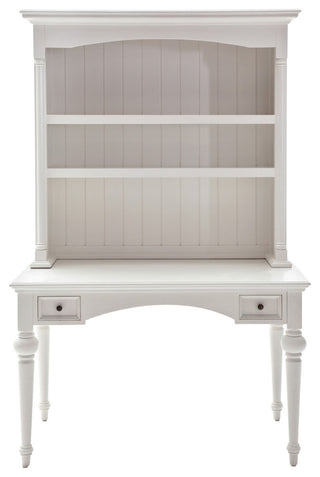 Antiqued White Provencial Writing or Computer Desk With Hutch