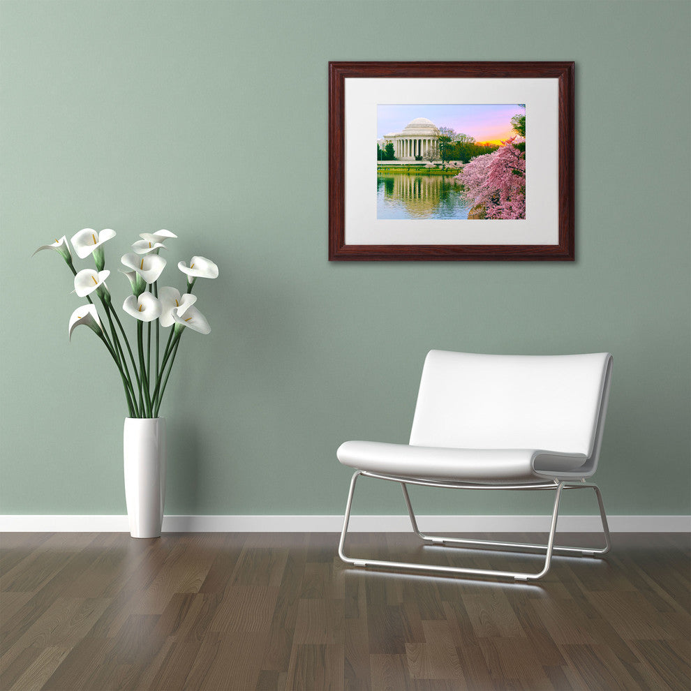 'Cherry Blossoms 2014-6' Matted Framed Canvas Art by CATeyes