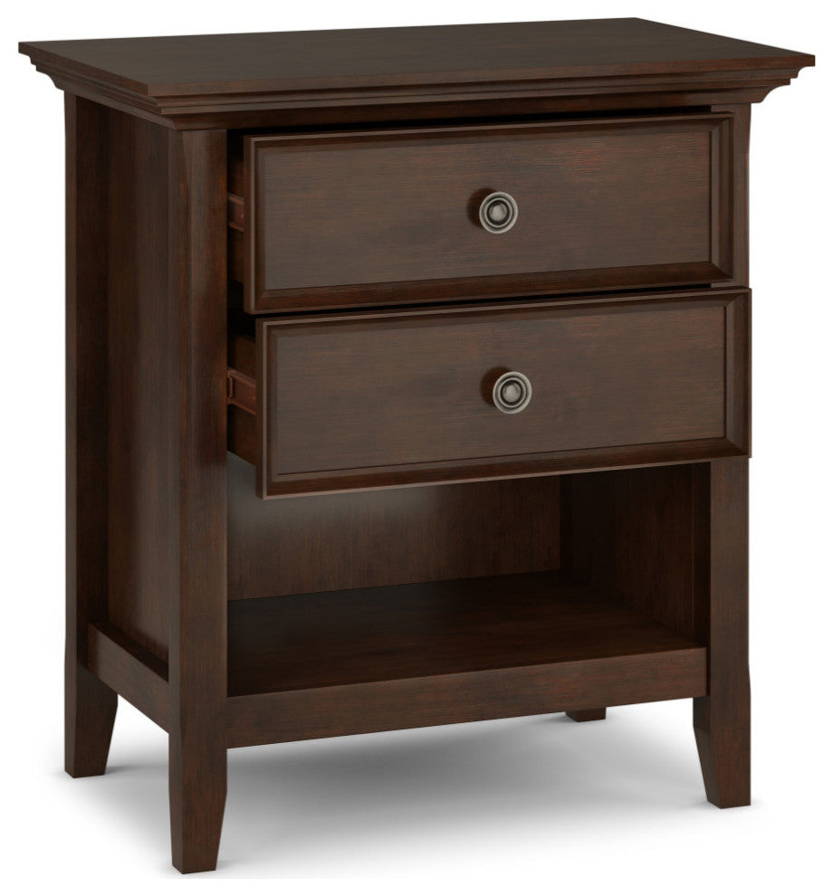 Amherst Solid Wood Bedside Table, Russet Brown